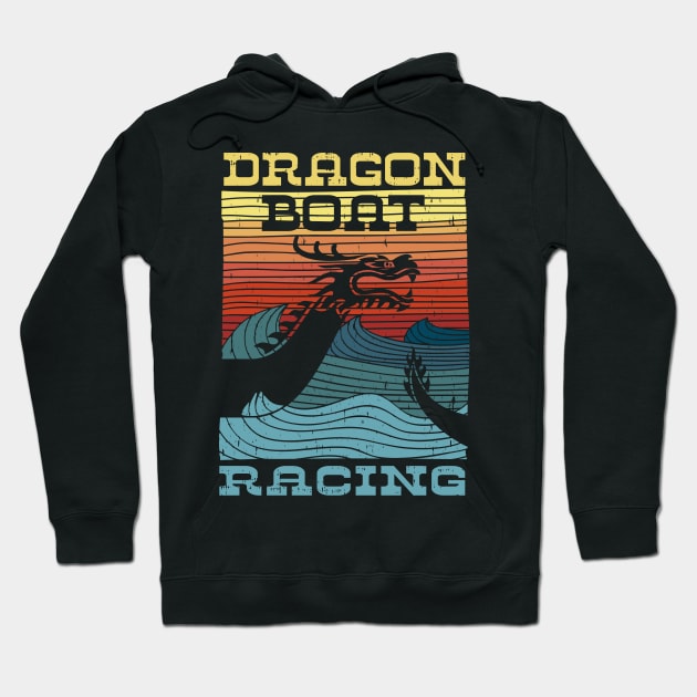 Dragon Boat Racing Retro Look Hoodie by MarkusShirts